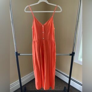 Long orange summer dress